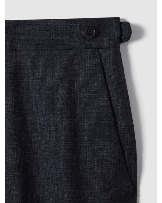 Reiss Blue Dunn - Navy Slim Fit Wool Textured Trousers, 42w X 31l (uk 42 R) for men