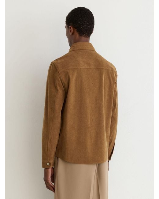 Reiss Brown Corduroy Twin-Pocket Overshirt for men