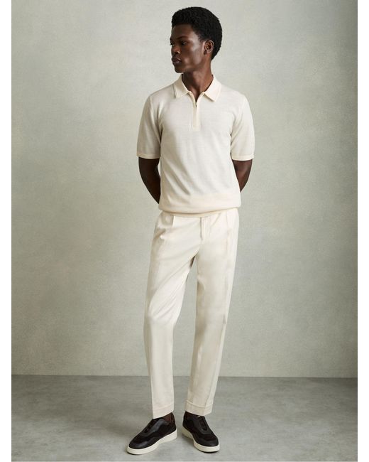 Reiss Multicolor Merino Wool Half-Zip Polo Shirt for men