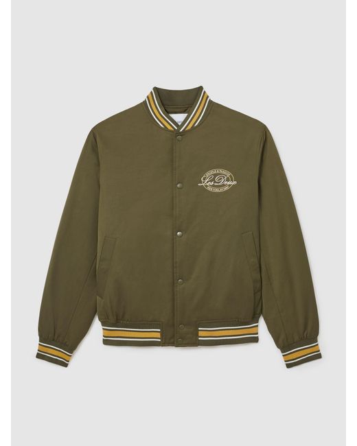 Les Deux Green Les Les Tech Varsity Jacket for men
