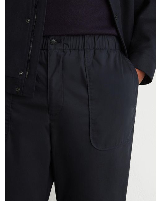 Reiss Black Cotton-Blend Lightweight Tapered Trousers for men