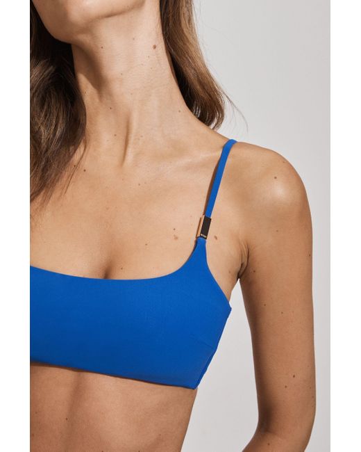 Reiss Blue Cobalt Bandeau Bikini Top, - Resort & Holiday Wear