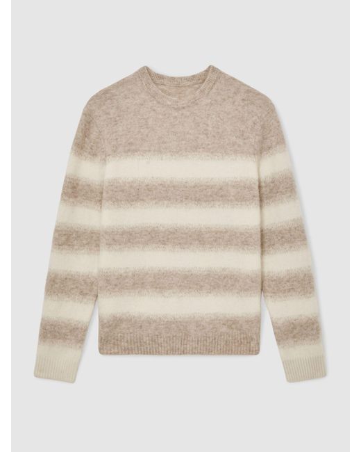 Reiss Natural Oatmeal & Wool-Alpaca Blend Stripe Jumper for men