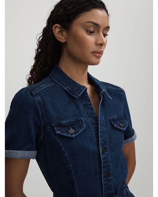 PAIGE Blue Anessa Jumpsuit Plain