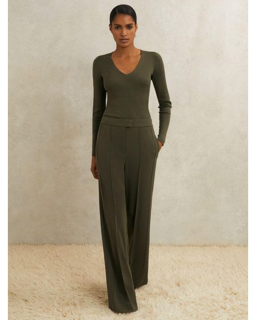 Reiss Natural Atelier Crepe Wide-Leg Trousers