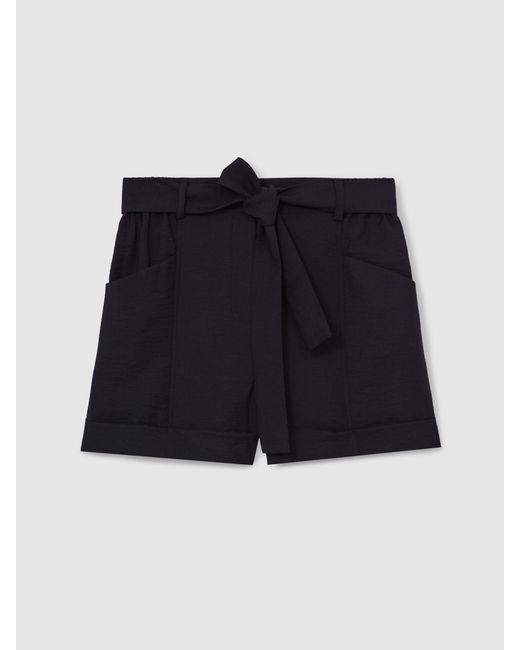 Reiss Blue Belted Button Tab Shorts