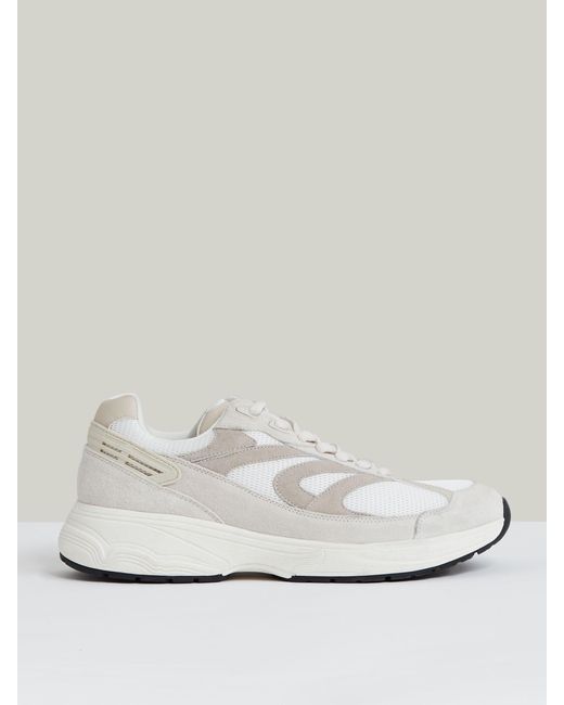 Reiss White Off & Stone Panelled Running Trainers for men