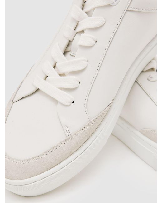 Reiss Natural Bonded-Leather Low-Top Trainers for men