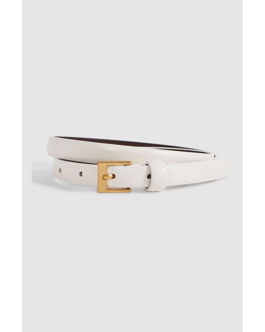 Reiss Holly - Off White Thin Leather Belt, S