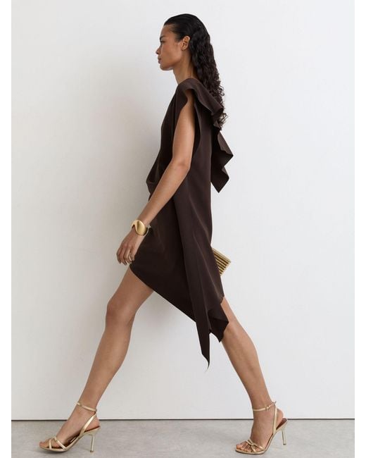 Reiss Multicolor Asymmetric Drape Mini Dress