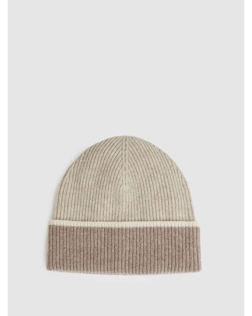 Reiss Natural Filipa Wool-Blend Tipped Beanie