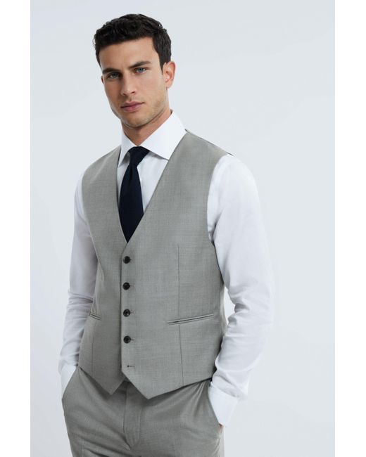 ATELIER Gray Wool Cashmere Single Breasted Waistcoat for men