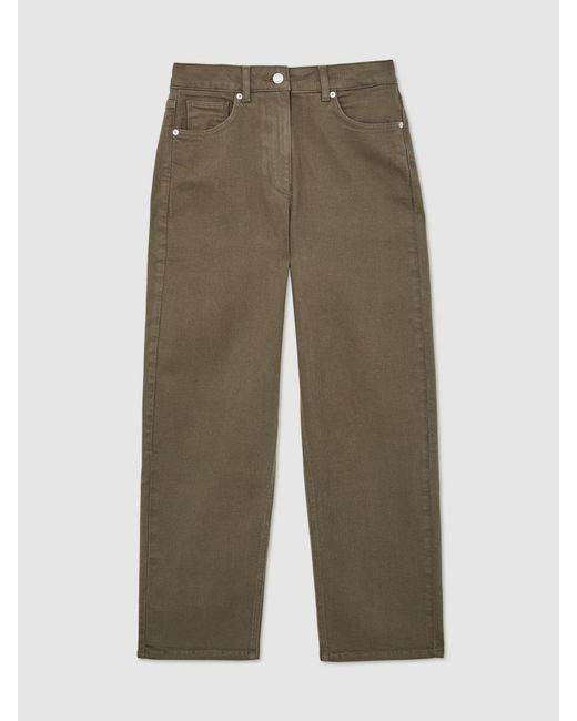 Reiss White Mid-Rise Straight-Leg Jeans