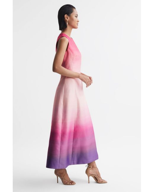 LEO LIN Pink Ombre Sleeveless Midi Dress