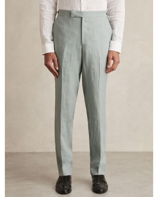 Reiss Natural Warner Linen Slim-Fit Suit Trousers for men