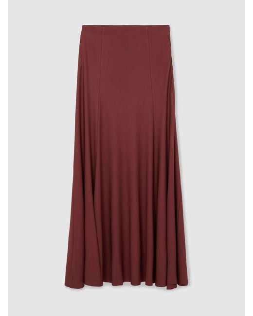 Reiss Red Jersey Maxi Skirt