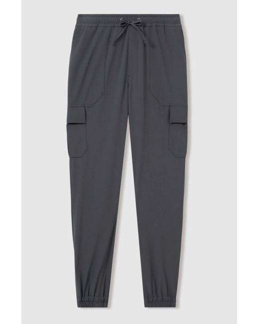 Reiss Natural Hold Cargo Trousers Polyester Plain, Airforce for men