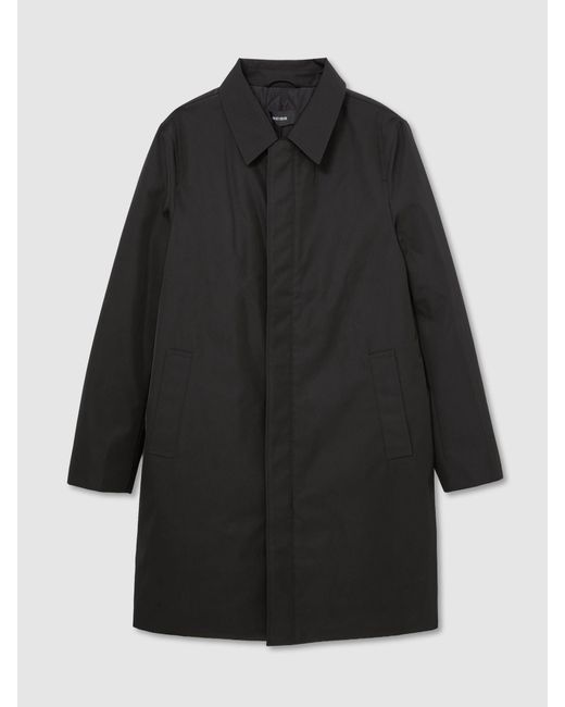 Reiss Black Technical Long Zip-Through Jacket for men