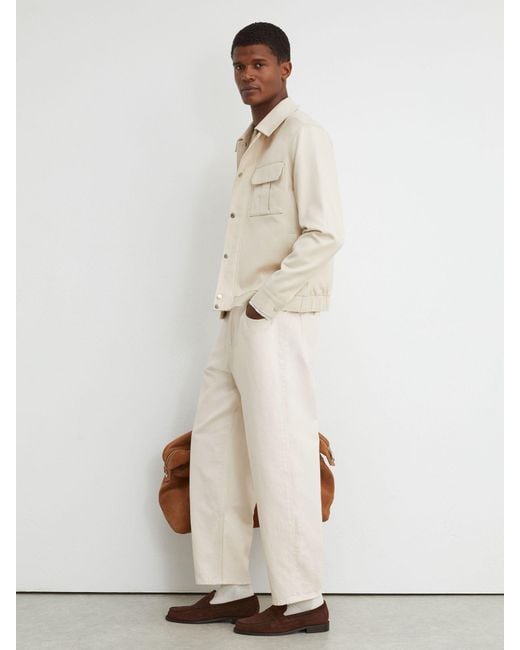 Reiss Natural Freddie - White Barrel-leg Jeans, 32 for men