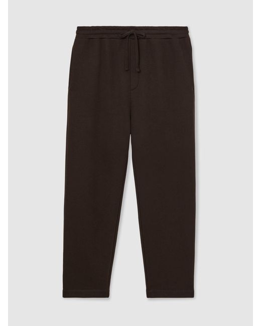 Reiss Black Cotton Heavyweight Straight-Leg Joggers for men
