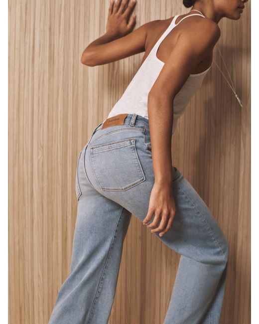 Reiss Blue Wide-Leg Jeans