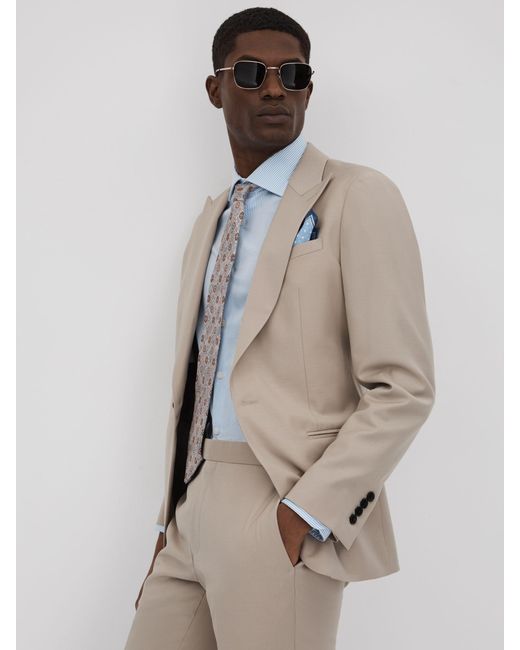Reiss Natural Slim Fit Wool Blend Single Breasted Blazer for men