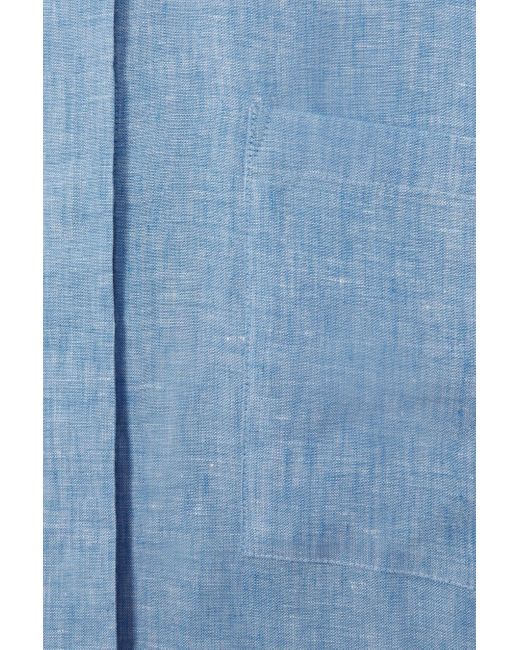 Reiss Winona - Blue Relaxed Sleeve Linen Shirt