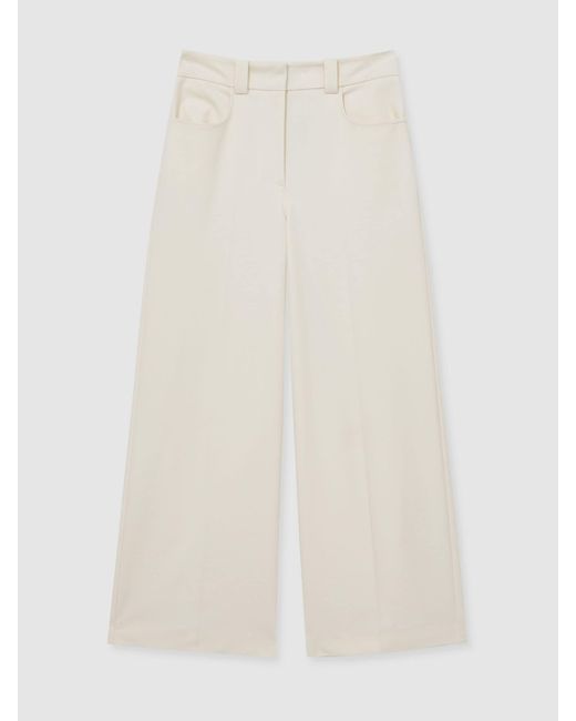 Reiss Natural Twill Culotte Trousers