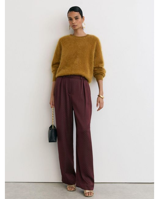 Reiss Brown Cashmere Crew-Neck Jumper