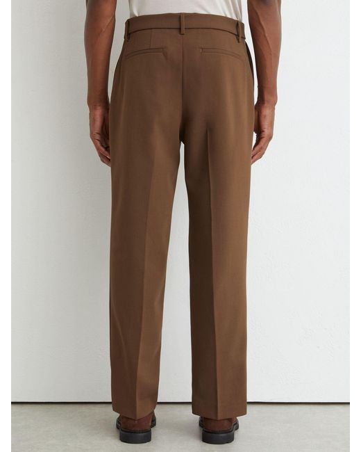 Reiss White Relaxed-Fit Belted Pintuck Trousers for men