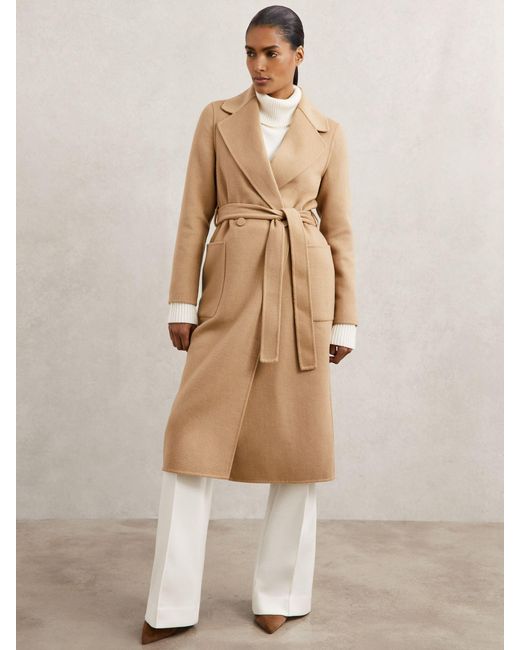 Reiss Natural Petite Wool-Blend Double-Breasted Blindseam Coat
