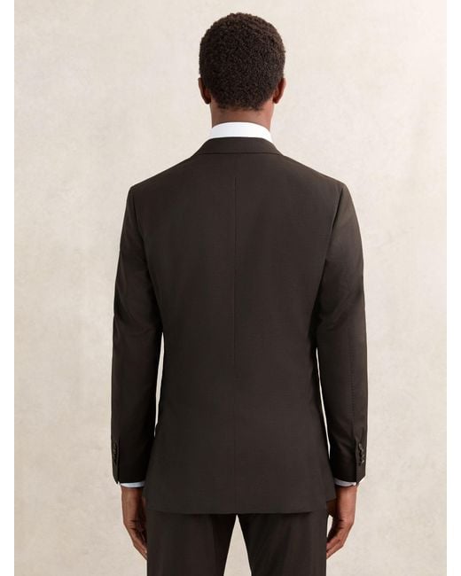 Reiss Black Classic-Fit Single-Breasted Suit Blazer for men