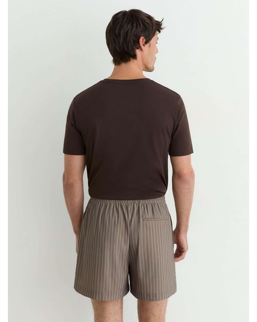 Reiss Brown Stripe Drawstring Shorts for men