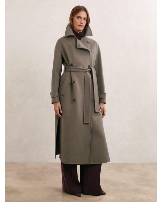 Reiss Natural Wool-Blend Belted Blindseam Coat