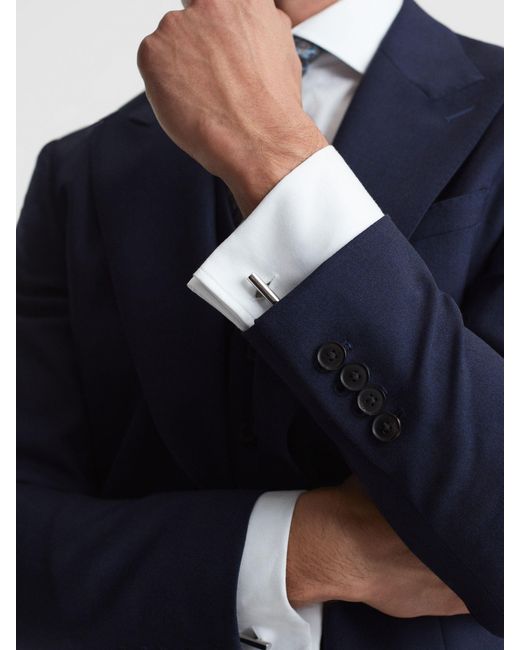 Reiss White Bar Cufflinks for men