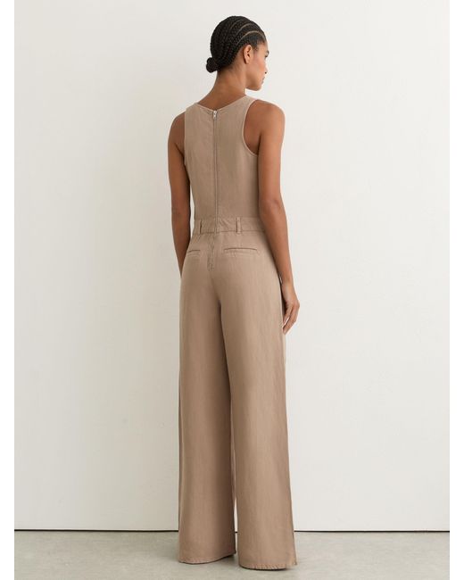 Reiss Natural Lyocell-Linen Wide-Leg Jumpsuit