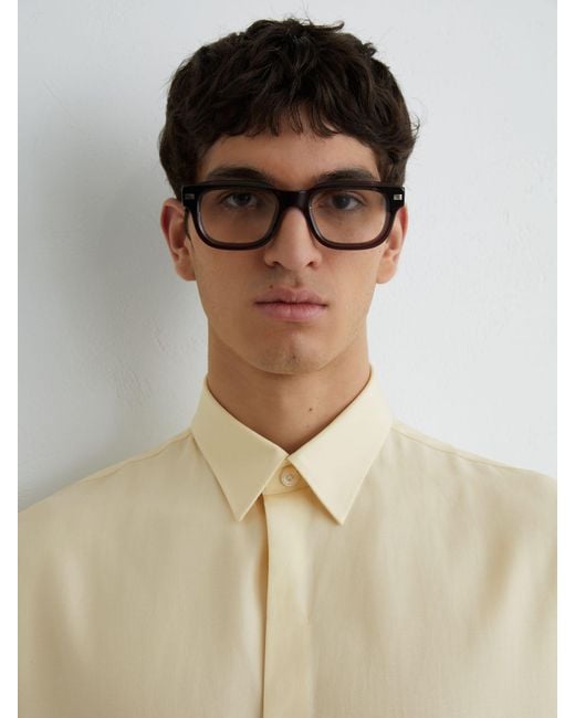 Reiss Natural Supra - Lemon Yellow Lyocell-linen Short-sleeve Shirt, M for men