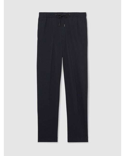 Reiss Natural Tailored-Fit Stretch-Piqué Drawstring Trousers for men