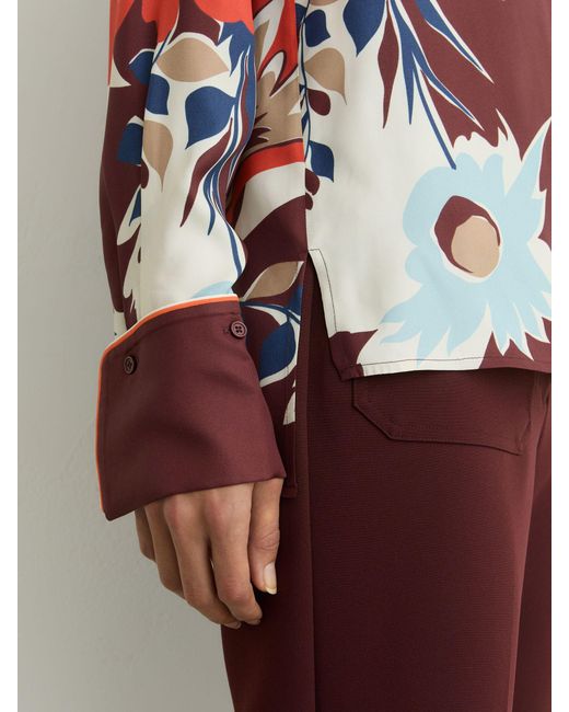 Reiss Red Printed Button-Through Shirt