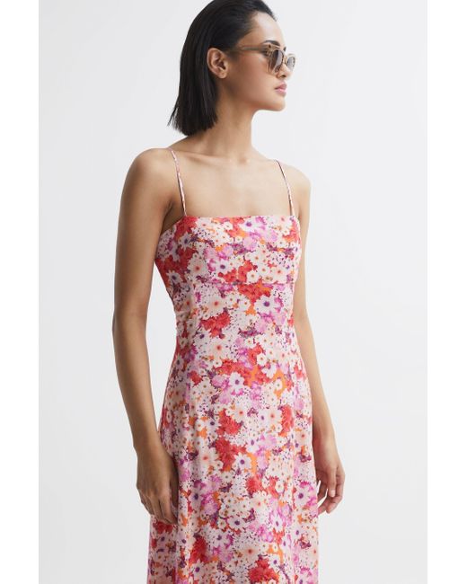 Reiss Multicolor Bonnie Floral-print Woven Midi Dress