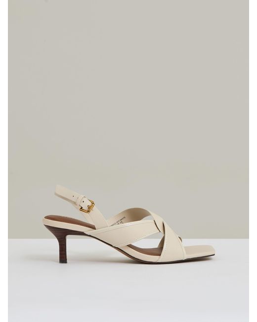 Reiss Natural Leather Link-Strap Low-Heel Sandals