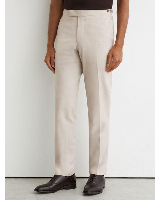 Reiss Natural Tailored Fit Textured Suit Trousers With Wool for men