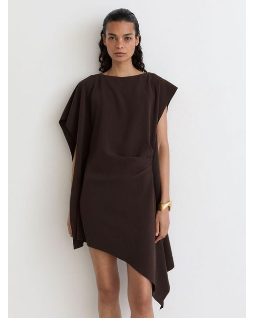 Reiss Multicolor Asymmetric Drape Mini Dress