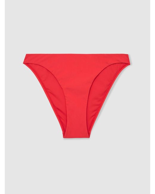 Reiss Red High Cut Bikini Bottoms