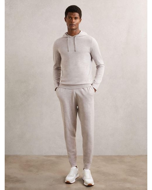 Reiss Natural Merino Wool-Blend Cuffed Joggers for men