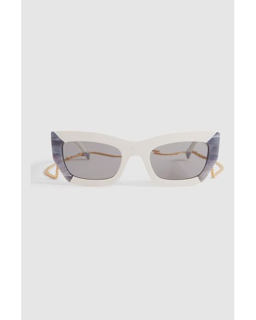 Missoni White Cat Eye Chain Sunglasses