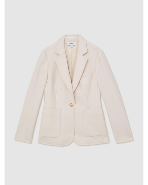 Reiss Natural Wool-Blend Single-Breasted Blazer