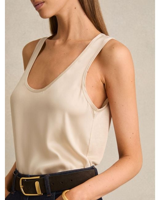 Reiss Natural Silk-Front Cami Top