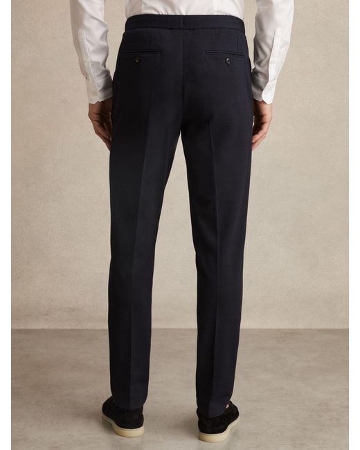 Reiss Natural Tailored-Fit Stretch-Piqué Drawstring Trousers for men