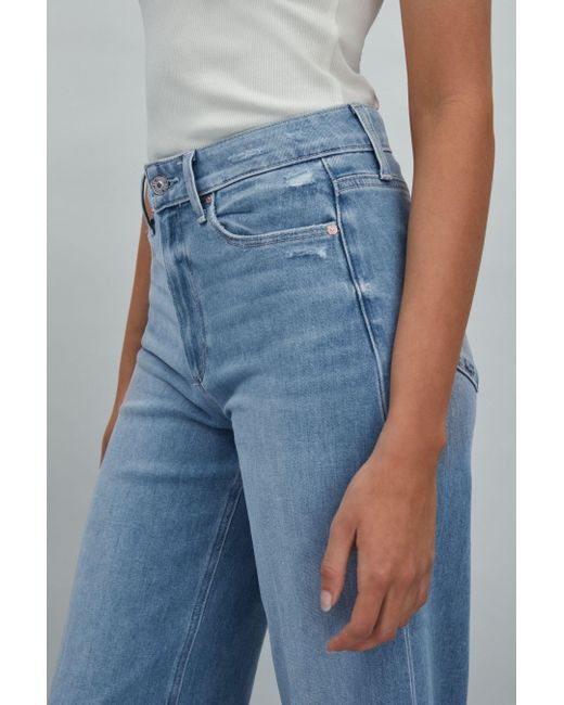 PAIGE Blue Flared Cropped Jeans